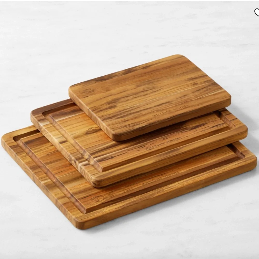 NWOT Williams Sonoma Teak Wood Cutting & Carving Board (Large)